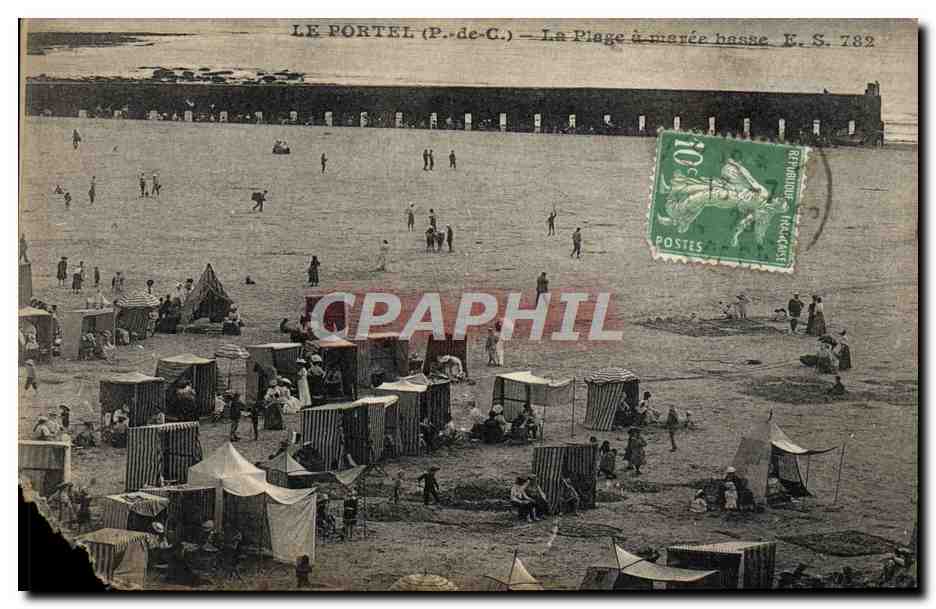Le Portel (P.-de-C.) — La Plage à marée basse — E.S. 782
