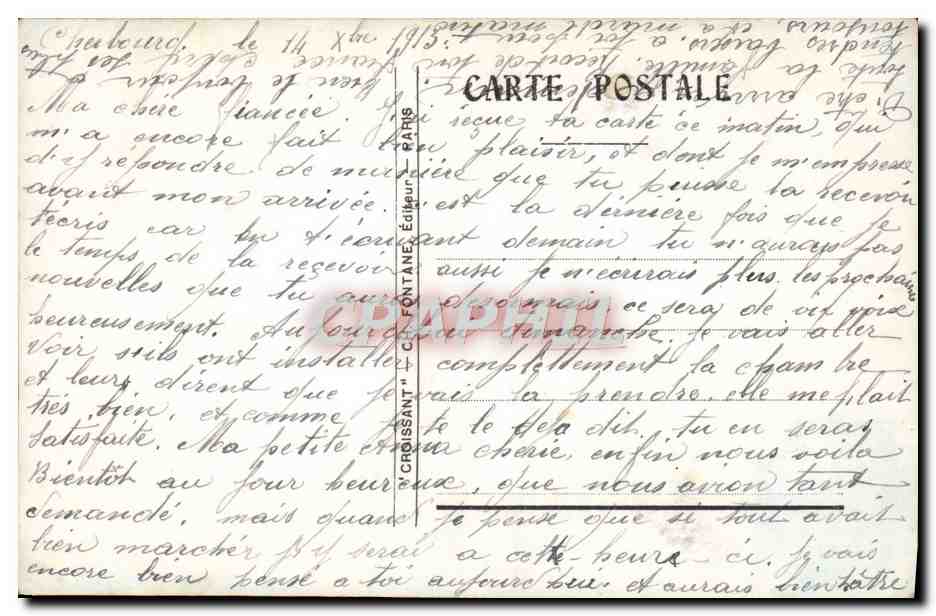 Infirmière auprès d'un blessé — éditeur Croissant, n°305 — Achterkant