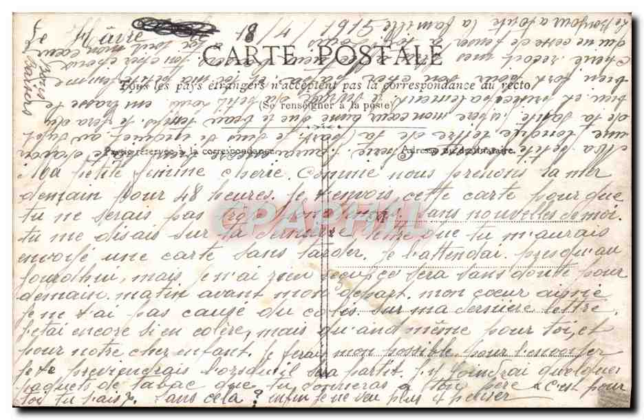 CPA Fantaisie Vision de guerre Militaria  — Rückseite
