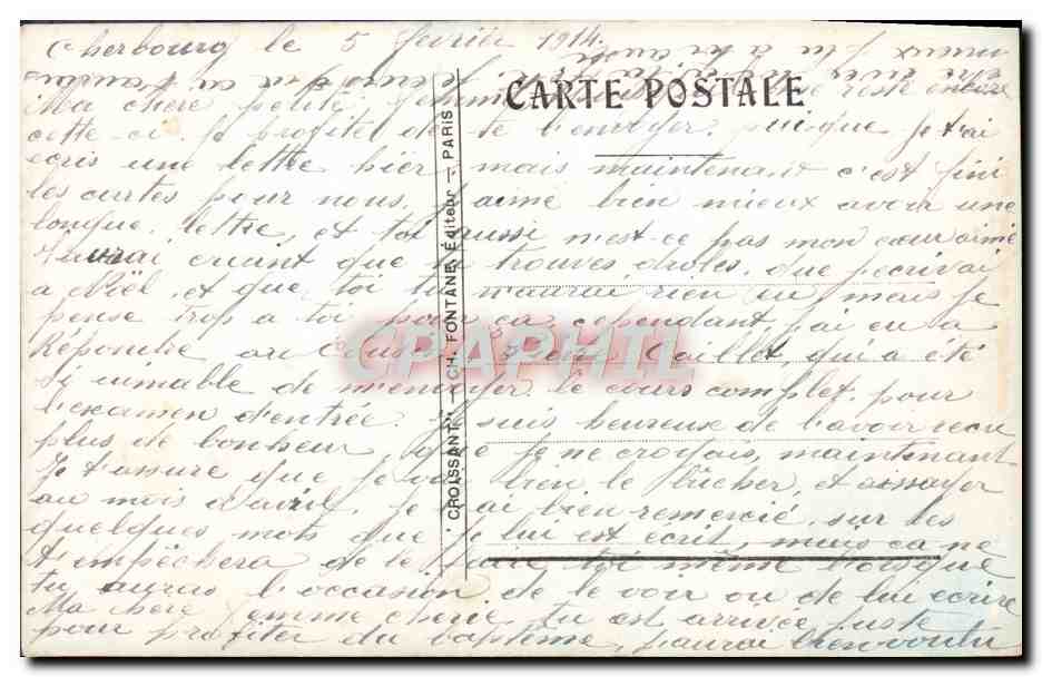 La Dame de la Croix-Rouge — Sujet : femme en uniforme de la Croix-Rouge remettant de l'argent à un homme et un enfant — éditeur Lazererac, n° 305 — Verso