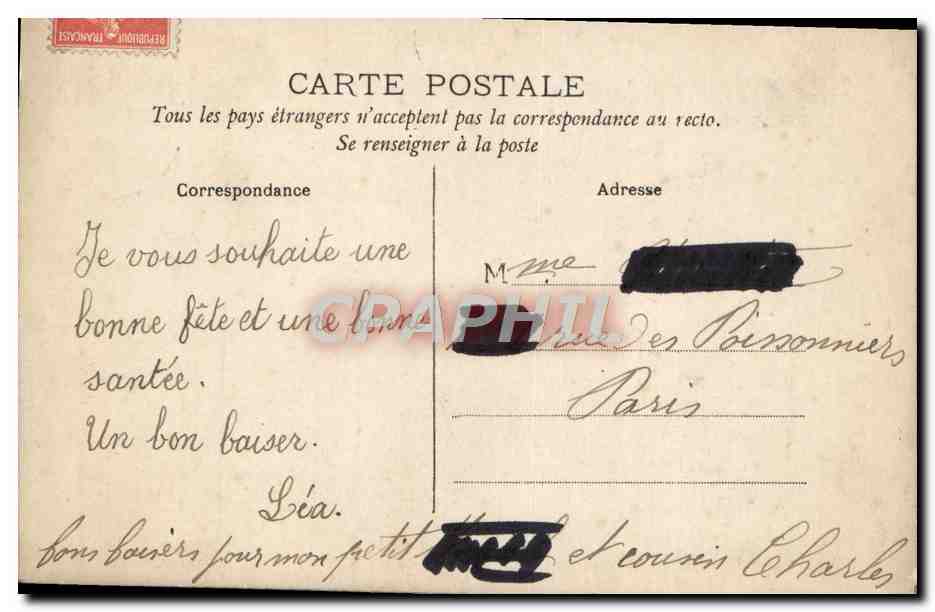 CPA Fantaisie Enfant — Rückseite