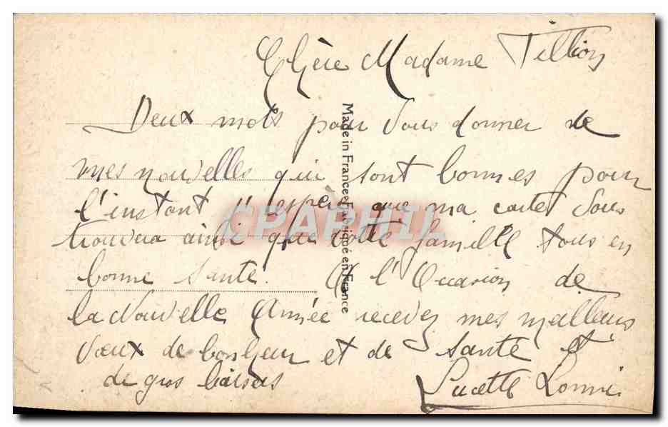 CPA Fantaisie Bonne annee — Verso
