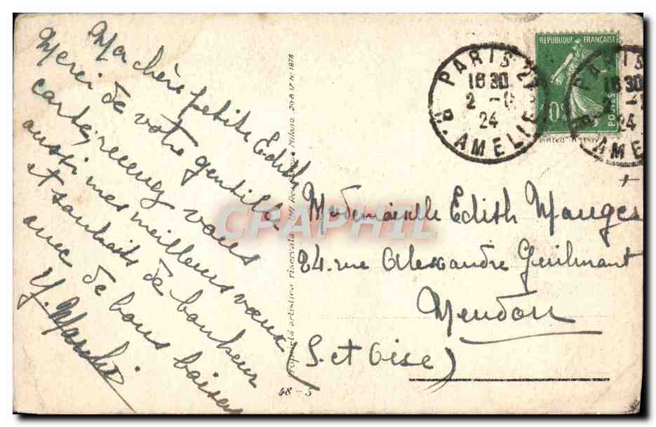 CPA Fantaisie Bonne annee — Rückseite