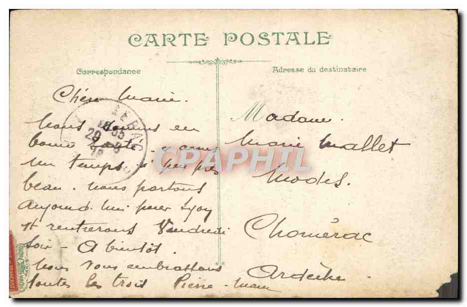 CPA Aix les Bains La fontaine Buvette — Rückseite