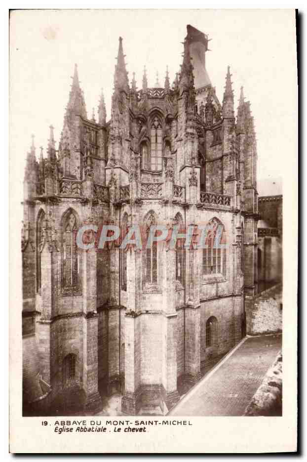 CPA Abbaye du Mont Saint Michel Eglise abbatiale Le chevet