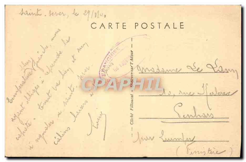 CPA St Sever Su L'Adour Abside De I'Eglise — Rückseite