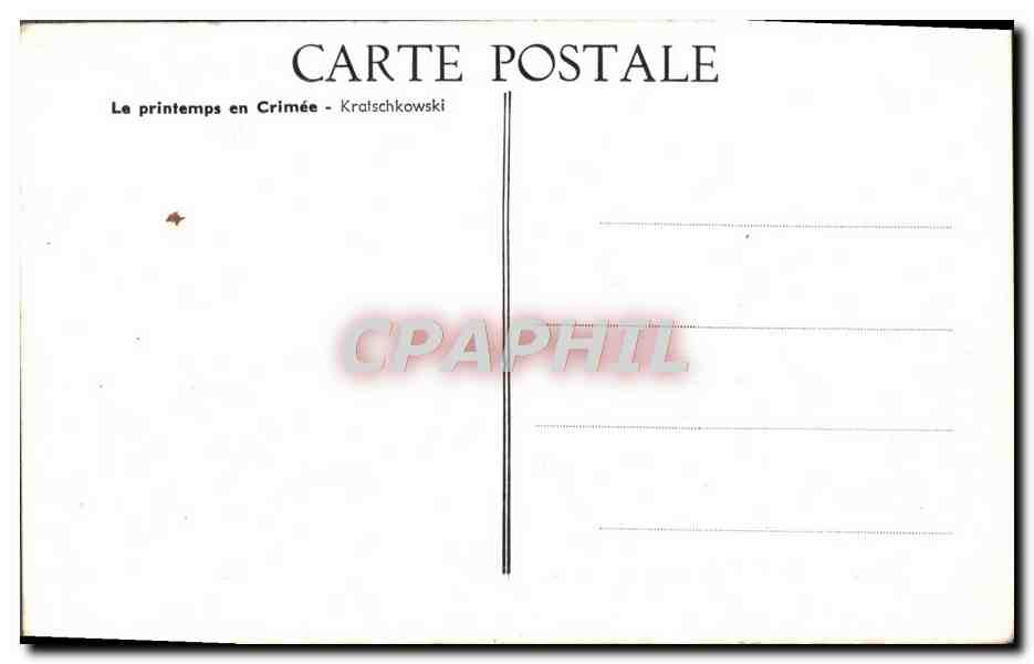 CPA Fantaisie Le printemps de Crimee Kratschkowski — Rückseite