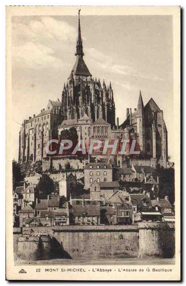 CPA Mont St Michel L'Abbaye L'abside De la basilique