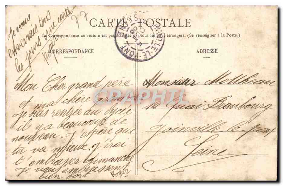 CPA Montigny Sur Loing Le Barrage — Verso