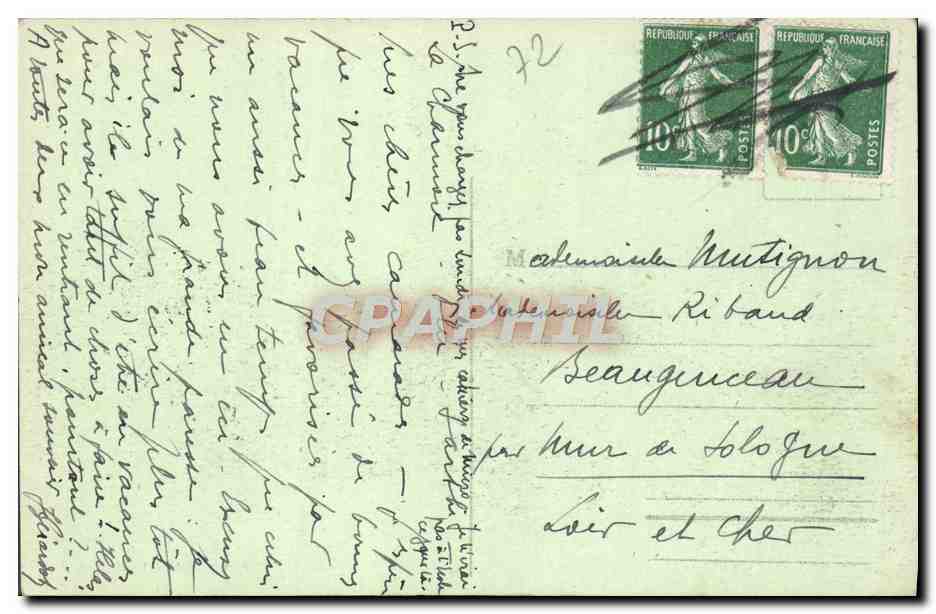 CPA Environs de Chateau Du Loir Les Bords Du Loir a Nogent — Verso