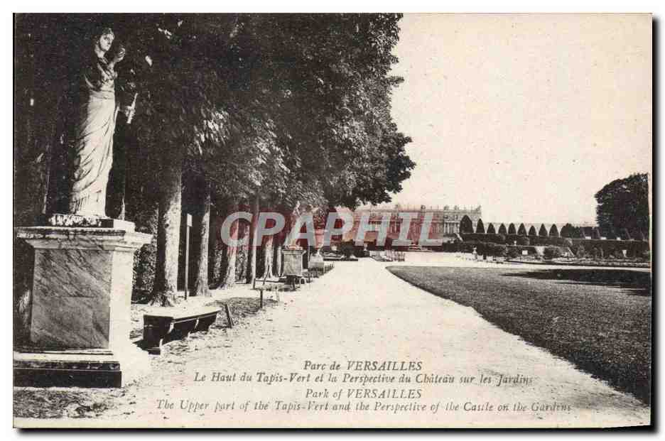 CPA Versailles Le Haut du tapis vert et la perspective du chateau sur les jardins 