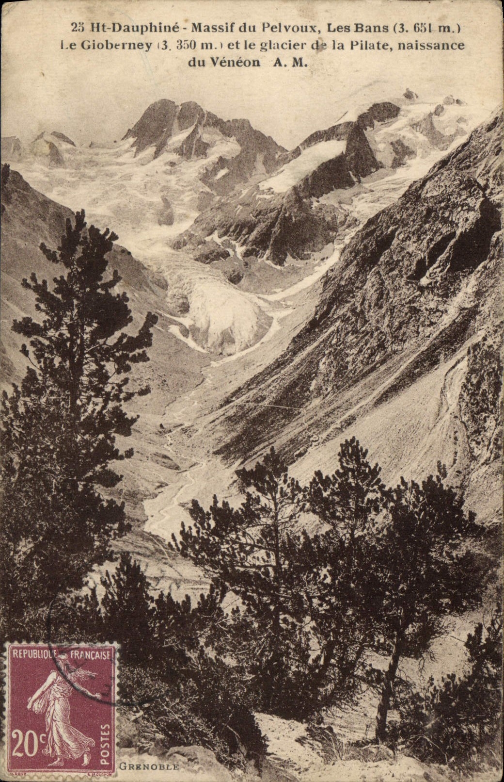 Massif du Pelvoux - Le Gioberney et le glacier de la Pilate - A.M. - Grenoble