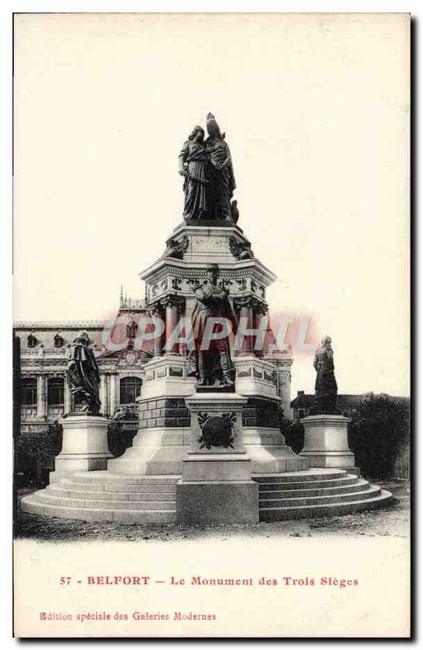 CPA Belfort Le Monument Des Trois Sieges