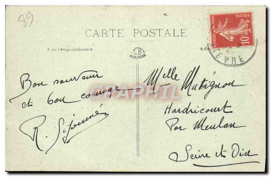 CPA Vallee De La Cure Pres Chastellux Le Moulin De Lingoux La momie — Rückseite