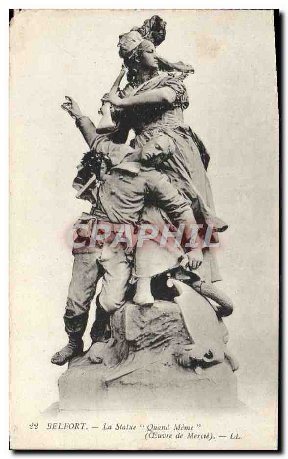 CPA Belfort La Statue Quand Meme