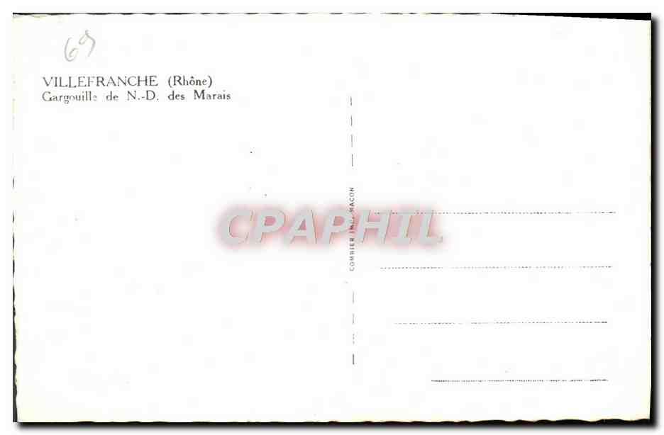Gargouille de N.-D. des Marais — Villefranche (Rhône) — Combiès Imprimeur-Macon — Verso