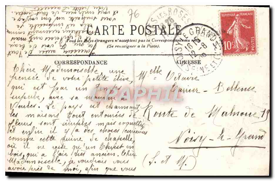 CPA Veules Les Roses Les Ruines — Rückseite