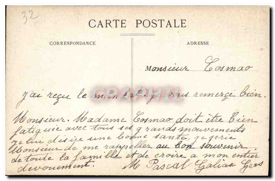 CPA Eglise De Tasque Monastere benedictin — Rückseite