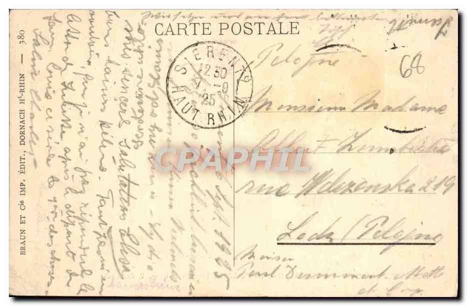 CPA Harmannswillerkpf Groupe central du monument du 152eme RI Militaria — Verso