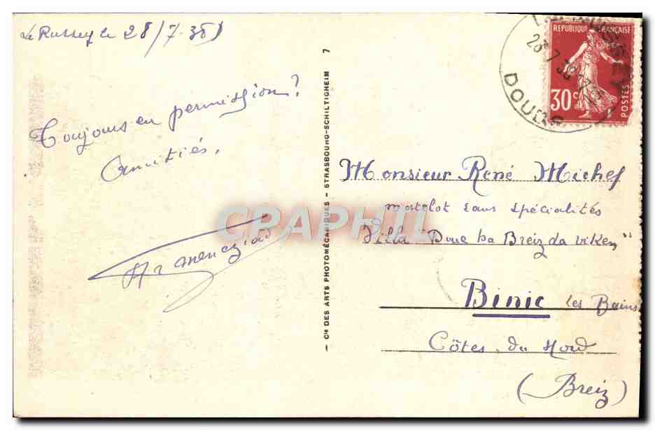 CPA Lac Ou Villers Vue Generale Vaches — Back