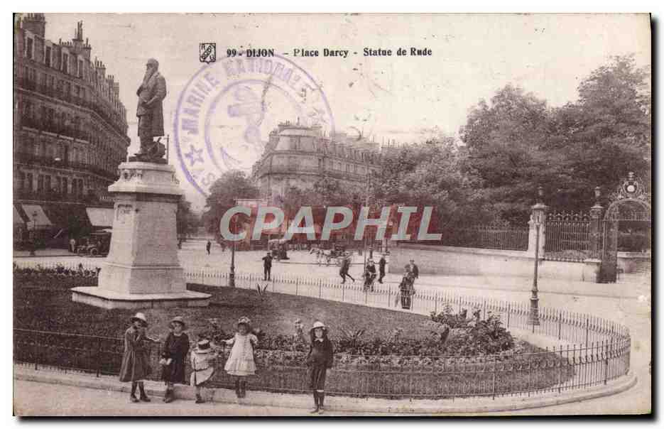 CPA Dijon Place Darcy Statue De Rude Enfants