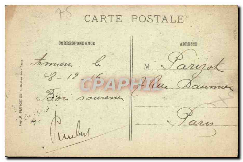 CPA Amiens La Cathedrale Garantie contre les bombardements Militaria — Rückseite