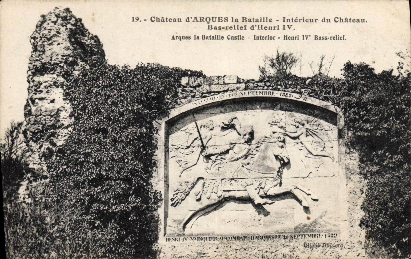 CPA Chateau D'Arques La Bataille Interieur Du Bas Relief D'Henri IV