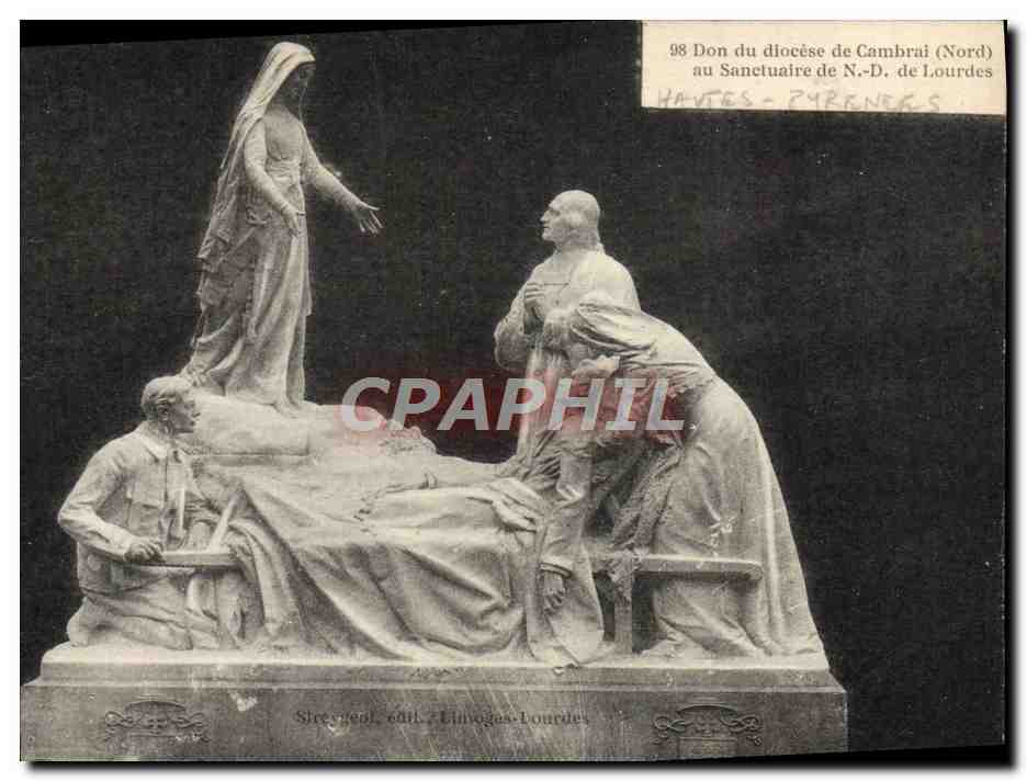 Statue der Gottesmutter von Lourdes — Geschenk des Bistums Cambrai (Nord) — HAVIES - PYRÉNÉES