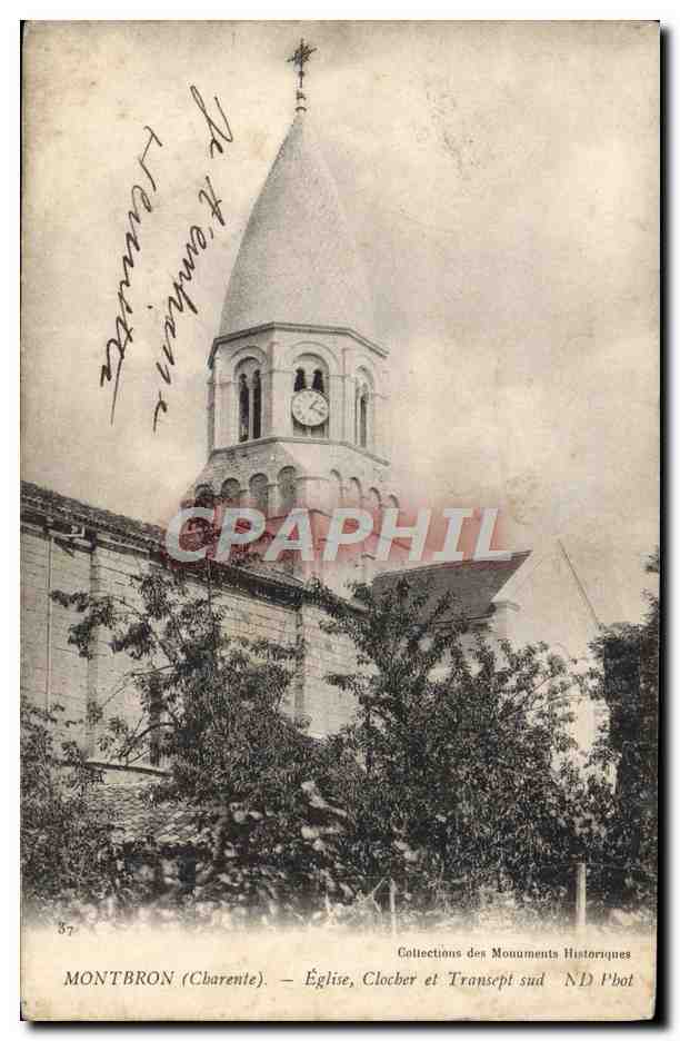 CPA Montbron Eglise Clocher Et Transept Sud