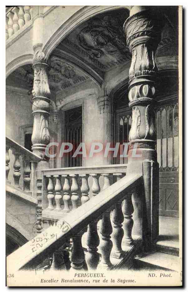 CPA Perigueux Escalier Renaissance Rue De La Sagesse