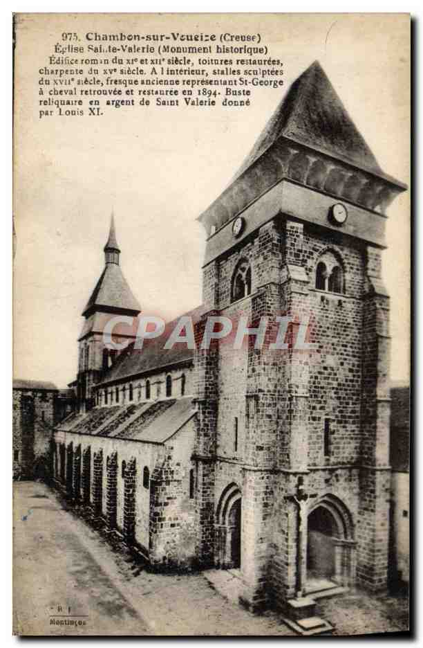 Chambon-sur-Voueize (Creuse) — Église Sainte-Valérie (Monument historique) — Montinçay, n° 975
