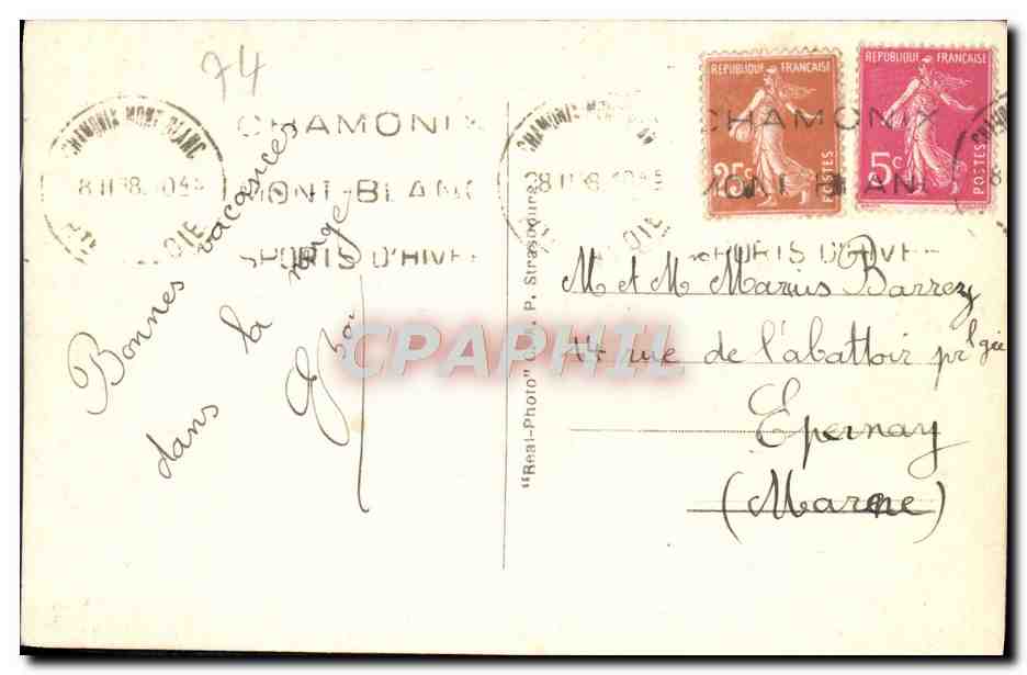 CPM Chamonix Mont Blanc En Hiver Le Brevent et le teleferique — Verso
