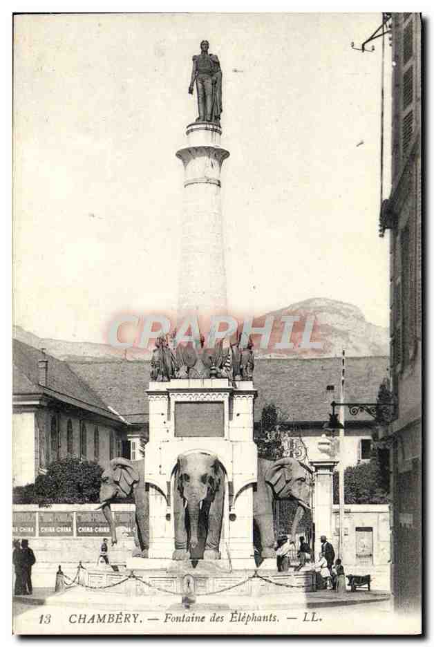CPA Chambery Fontaine des Etephants Elephant