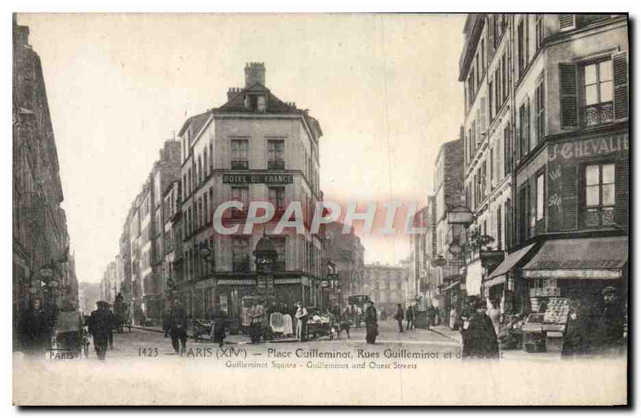 Paris (XIVe) — Place Guilleminot, Rues Guilleminot et de l'Ouest — Éditeur Paris, n° 1423