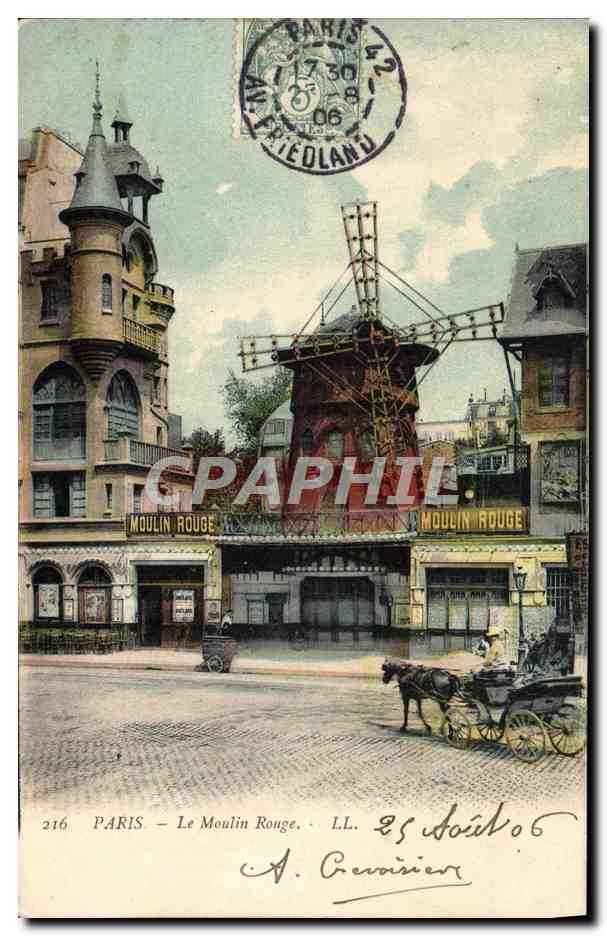 CPA Paris Le Moulin Rouge Caleche Cheval