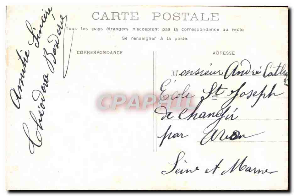 CPA Paris La Madeleine Autobus Imperial — Rückseite