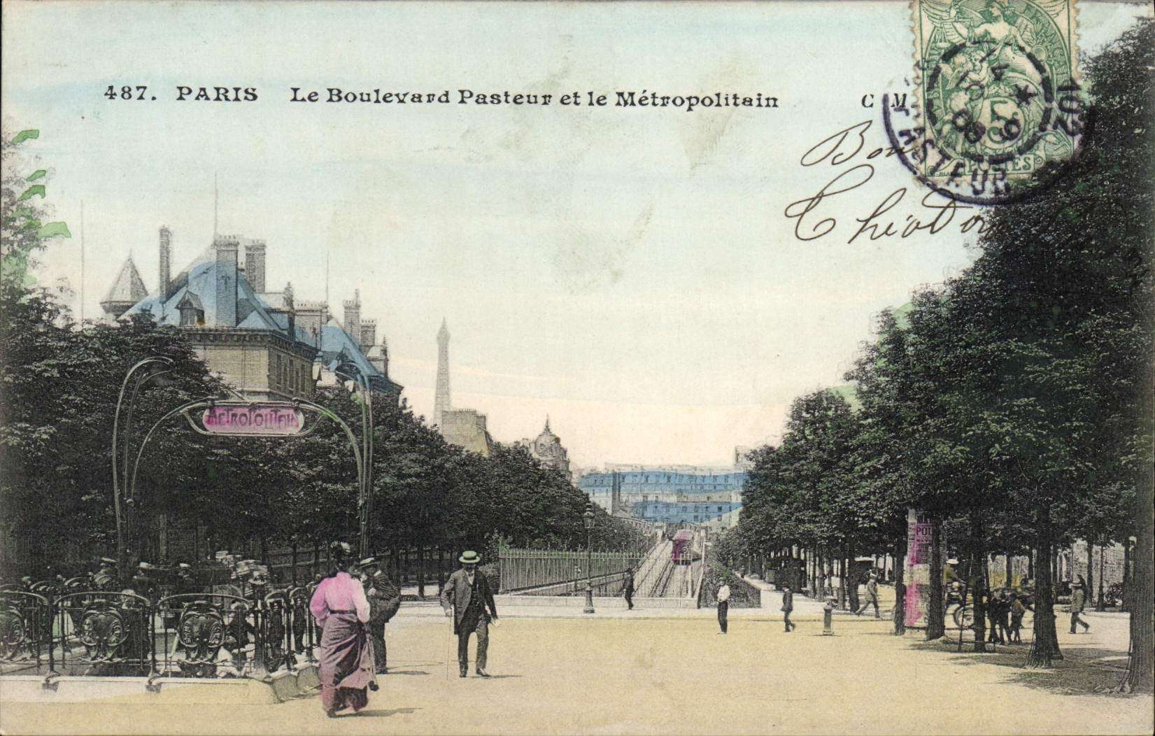 Paris — Le Boulevard Pasteur et le Métropolitain — Éditeur CM, n°487