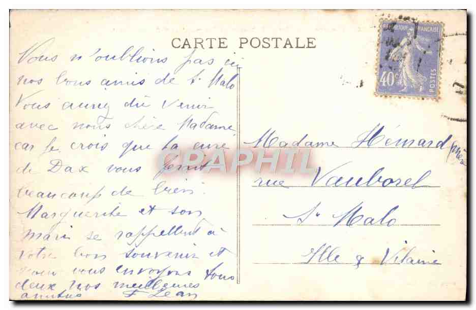 Dax - Vue générale du Grand Établissement Thermal "Les Baignots" — Photo Albert, Dax — Rückseite