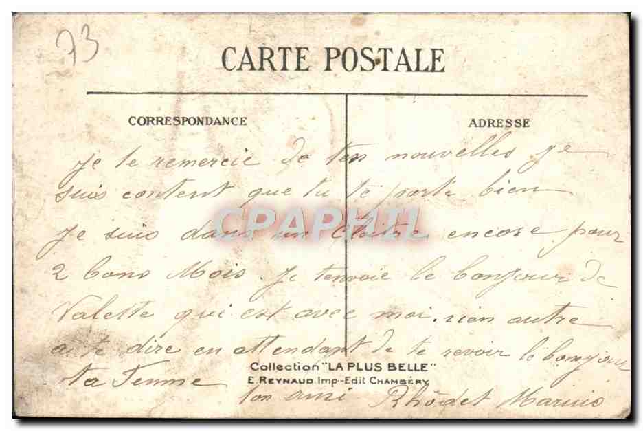 CPA Saint Jean de Maurienne Les Cloitres — Rückseite