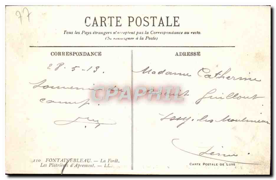 Les Plâtrières d'Apremont — La Forêt — LL — Éditeur LL — Verso