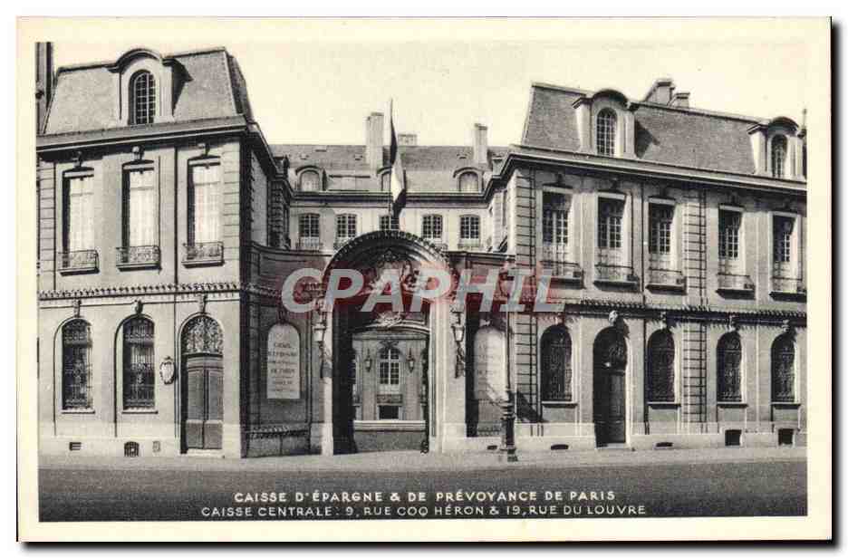 CPA Caisse D'Epargne De Prevoyance De Paris Rue Coq Heron Rue du Louvre