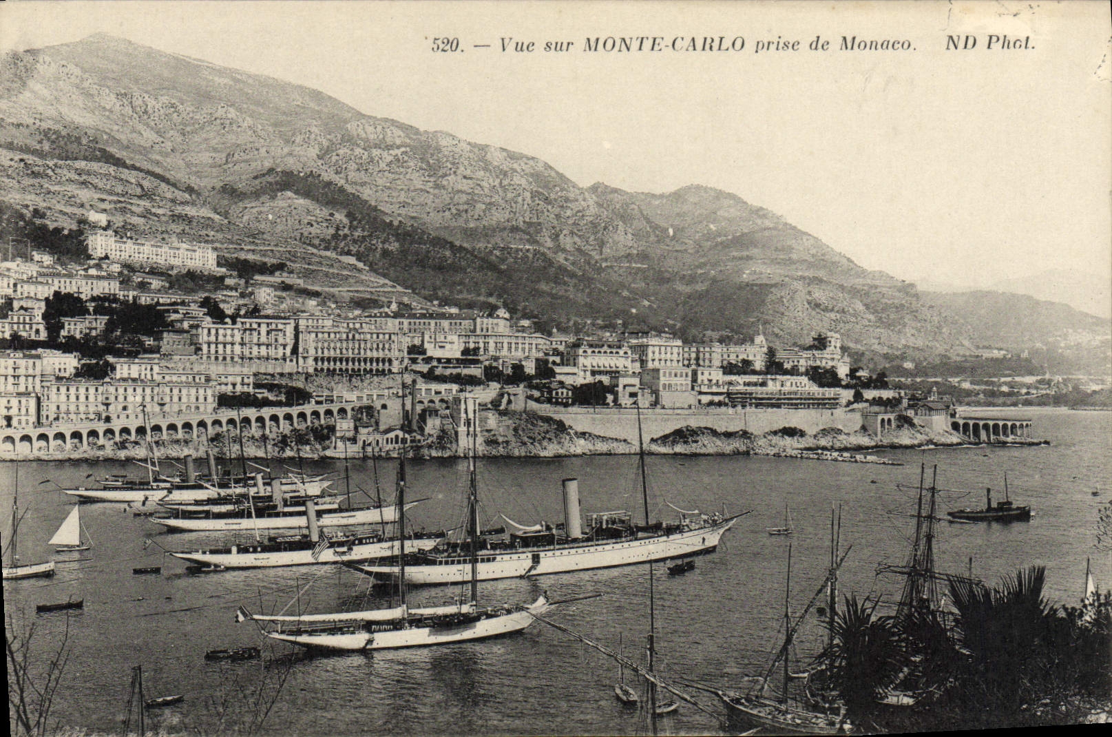 CPA Vue Sur Monte Carlo Prise de Monaco Bateaux Voiliers 