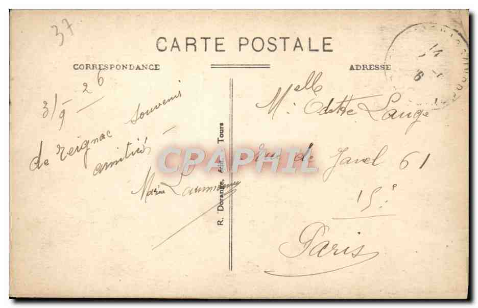 CPA Tours Le Pont Bonaparte Sur la Loire — Verso