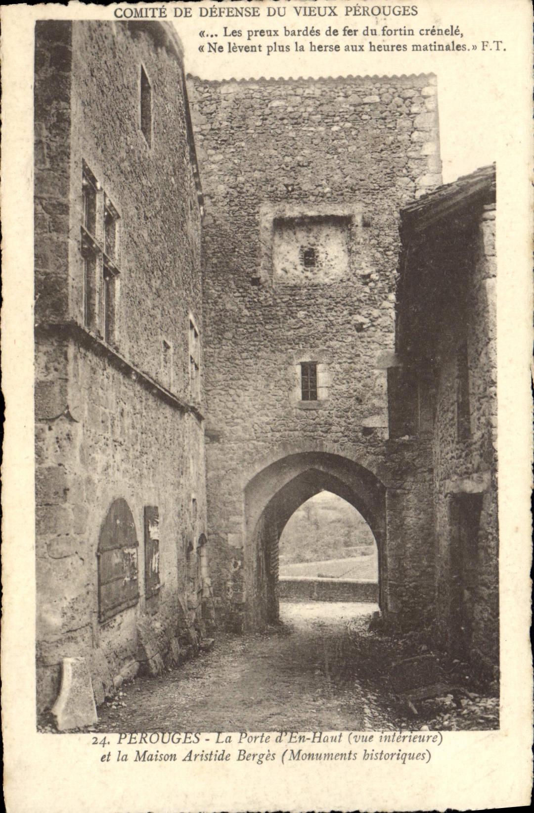 Pérouges - La Porte d'En-Haut et la Maison Aristide Bergès — Comité de Défense du Vieux Pérouges, n°24