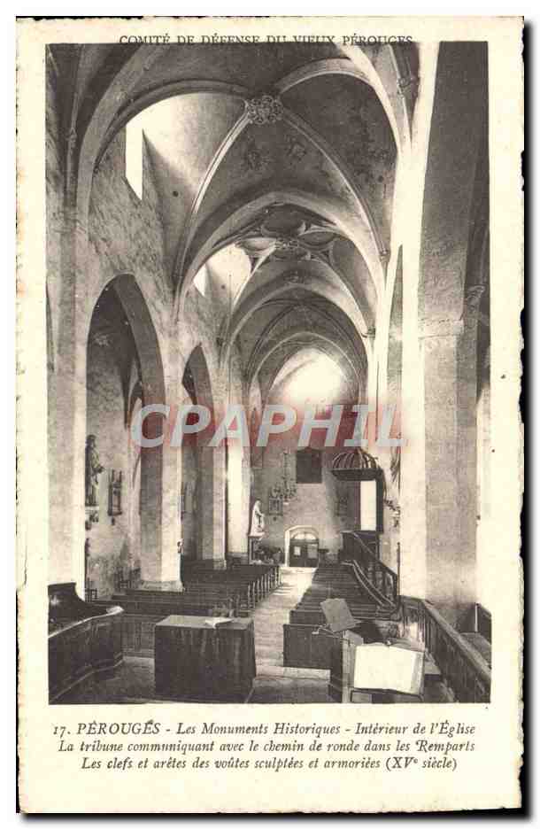 CPA Perouges Interieur de la tribune La tribune 