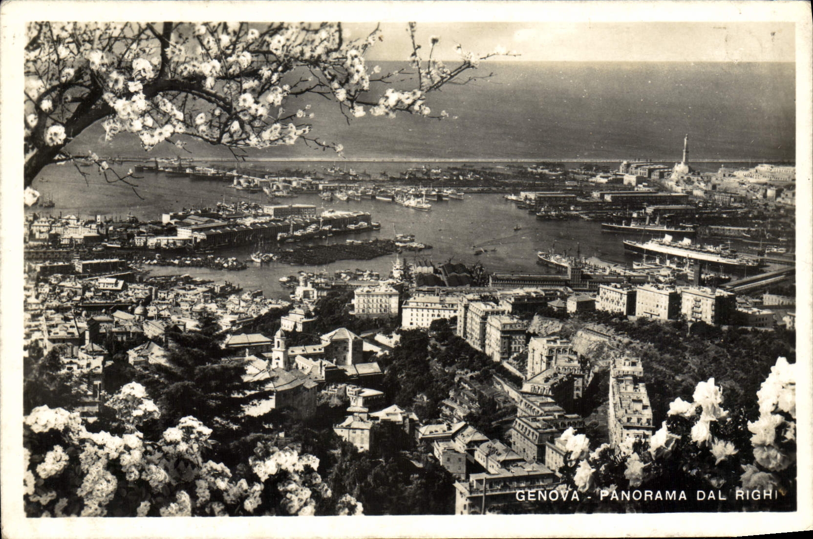 CPA Genova Panorama Dal Righi Bateyaux 