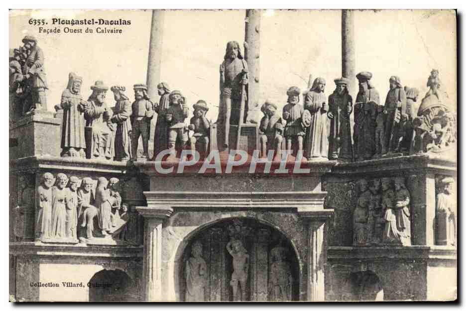 Cartolina d'epoca Plougastel Daoulas Facade Ovest del Calvario