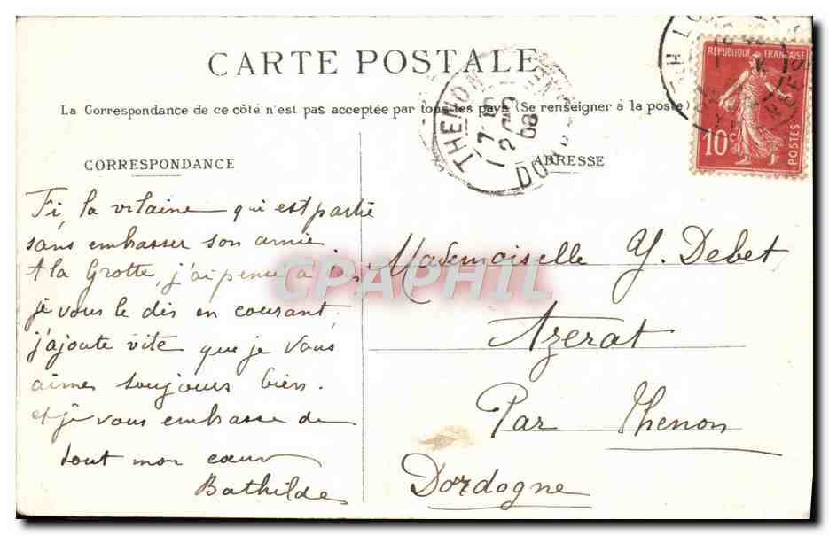 CPA Lourdes Vue Plongeante — Verso