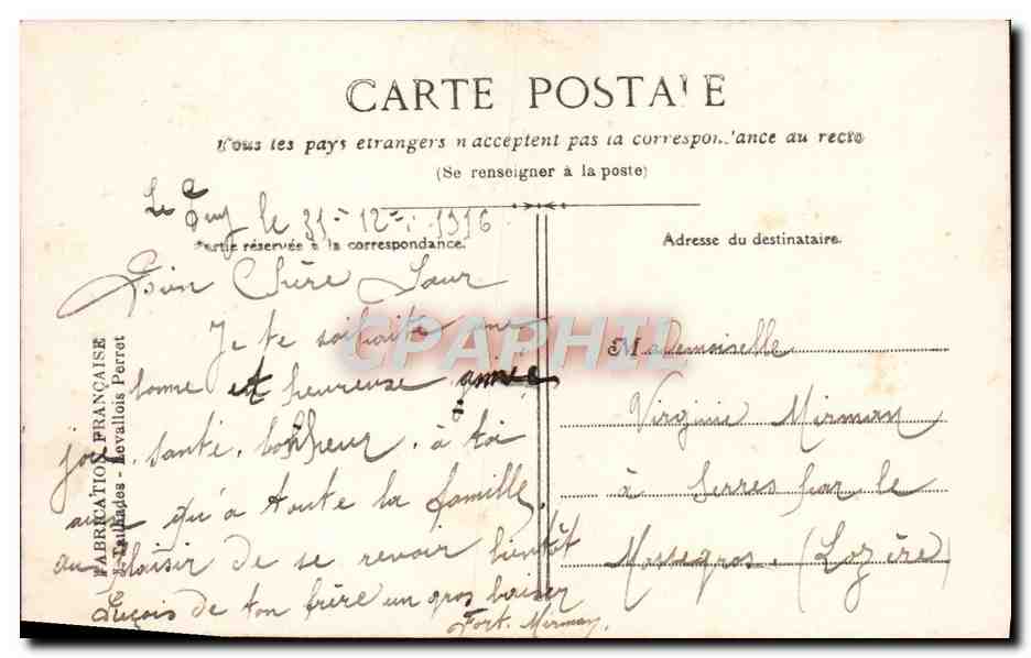 CPA Calendrier Porte Bonheur — Rückseite