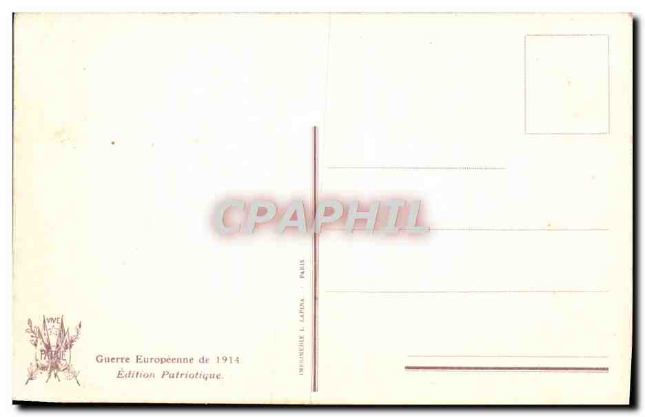 CPA Aigle Coq Militaria Paul Colin — Rückseite